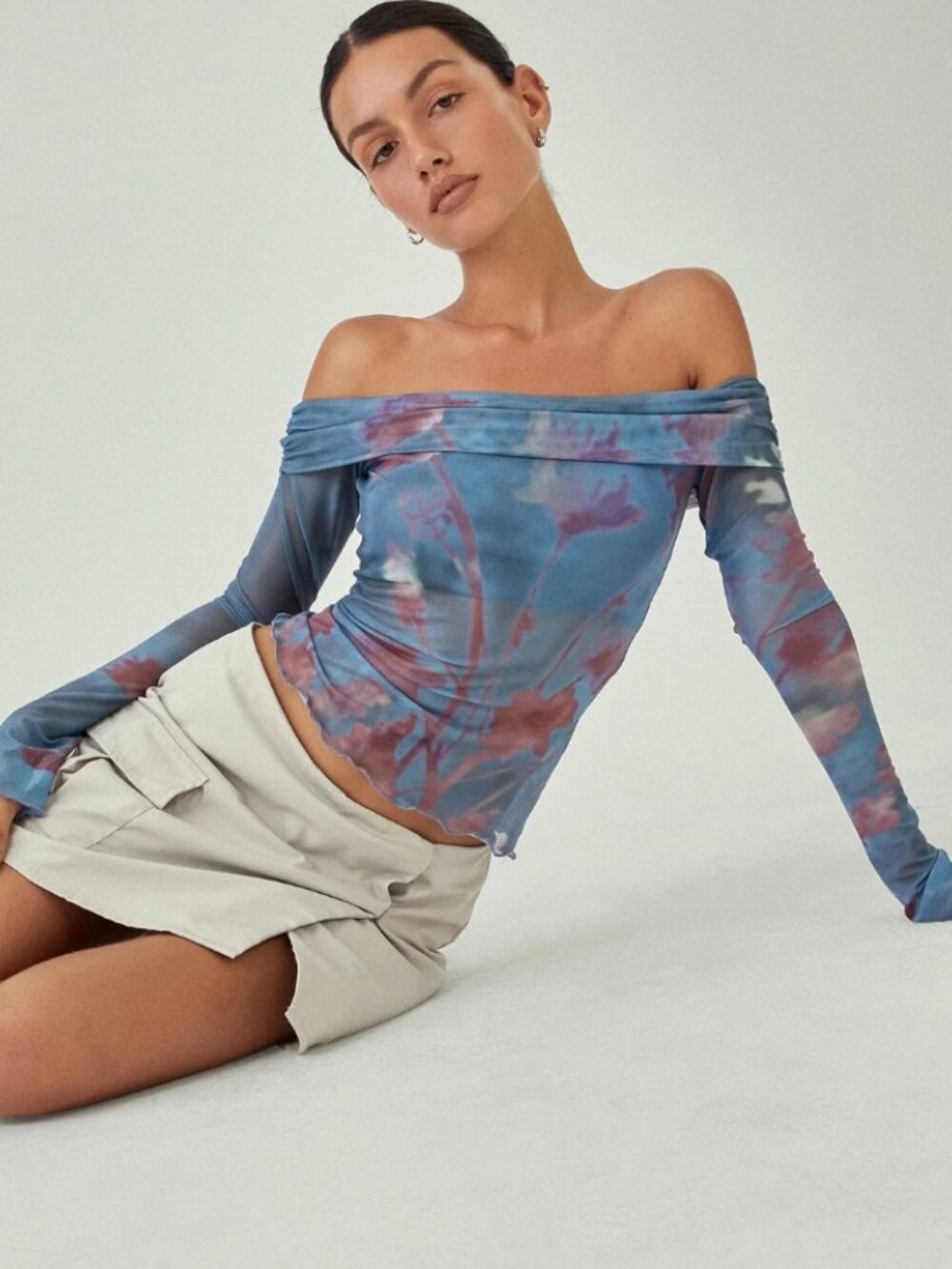 Mesh Off The Shoulder Top XL